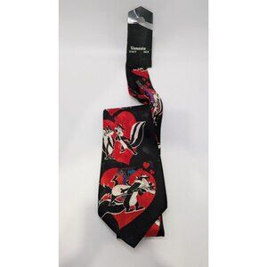 AMALS Black/Red Cartoon Character Handmade Silk Necktie